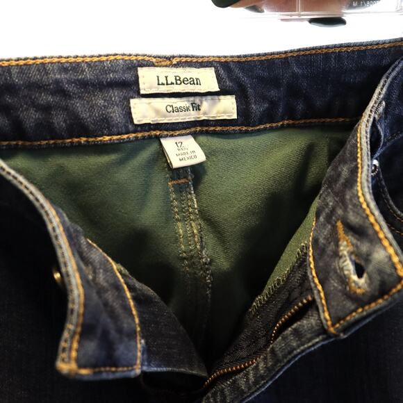 L.L. Bean Women’s Flannel Lined Jeans Size 12 Classic Fit - Picture 3 of 3